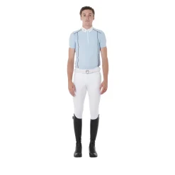 Equestro Men's Slim Fit Polo Shirt In Technical Fabric With Piping