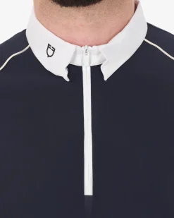 Equestro Men's Slim Fit Polo Shirt In Technical Fabric With Piping