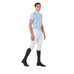 Equestro Men's Slim Fit Polo Shirt In Technical Fabric With Piping