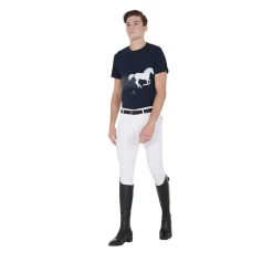 Equestro Men's Slim Fit T-Shirt With Race Horse