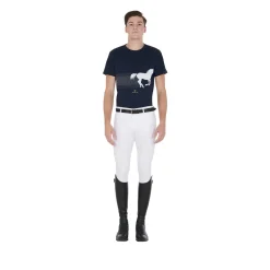 Equestro Men's Slim Fit T-Shirt With Race Horse