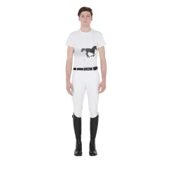 Equestro Men's Slim Fit T-Shirt With Race Horse