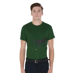 Equestro Men's Slim Fit T-Shirt With Race Horse