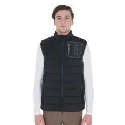 Equestro Men's Stretch Fabric Vest Silicone Patch