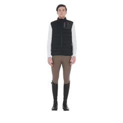 Equestro Men's Stretch Fabric Vest Silicone Patch