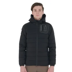 Equestro Men's Stretch Fabric Down Jacket Silicone Patch