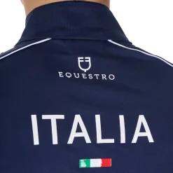 Equestro Men's Training Polo Shirt With Italian Flag Zip Equestro X Fise