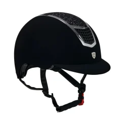 Equestro Ultra-Light Velvet Helmet With Rhinestones