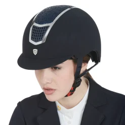 Equestro Ultra-Light Velvet Helmet With Rhinestones
