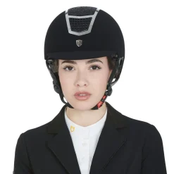 Equestro Ultra-Light Velvet Helmet With Rhinestones