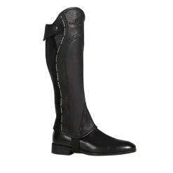 Equestro Unisex Leather Gaiters With Contrasting Profile
