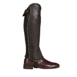 Equestro Unisex Leather Gaiters With Contrasting Profile