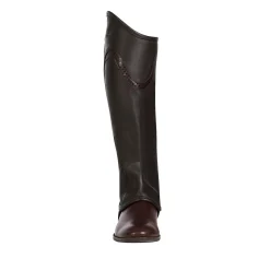 Equestro Unisex Leather Gaiters With Contrasting Profile