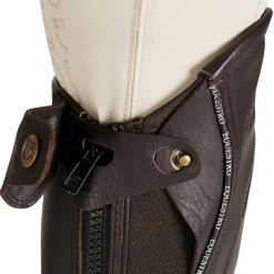 Equestro Unisex Leather Gaiters With Contrasting Profile
