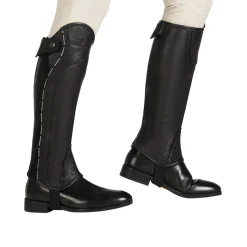 Equestro Unisex Leather Gaiters With Contrasting Profile