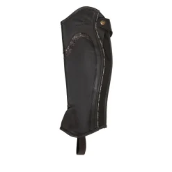 Equestro Unisex Leather Gaiters With Contrasting Profile
