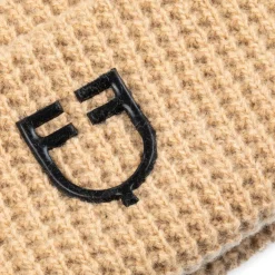 Equestro Unisex Ribbed Wool Beanie With Logo