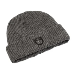 Equestro Unisex Ribbed Wool Beanie With Logo