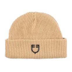 Equestro Unisex Ribbed Wool Beanie With Logo