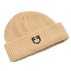 Equestro Unisex Ribbed Wool Beanie With Logo