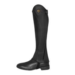 Equestro Unisex Short Leather Gaiters With Side Zip