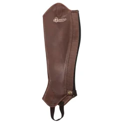 Equestro Unisex Soft Leather Gaiters With Rear Zip