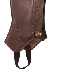 Equestro Unisex Soft Leather Gaiters With Rear Zip