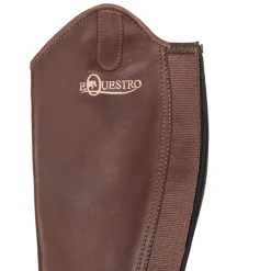 Equestro Unisex Soft Leather Gaiters With Rear Zip
