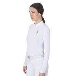 Equestro Women's Long-Sleeved Competition Polo Shirt Equestro X Fise