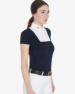 Equestro Women's Short-Sleeved Slim Fit Competition Polo Shirt