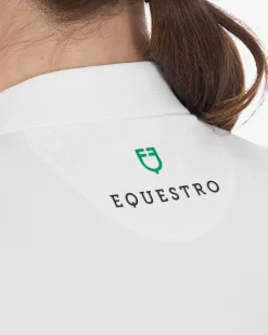Equestro Women's Slim Fit Competition Polo Shirt With Ruffles