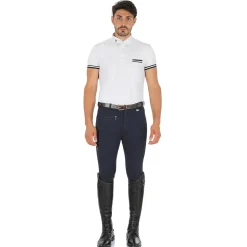 Equestro Zeus Men’s Stretch Cotton Breeches with Knee Grip