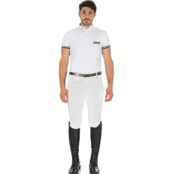 Equestro Zeus Men’s Stretch Cotton Breeches with Knee Grip