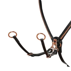 Equestro Breastplate With Clincher Rose Gold Leather Fork