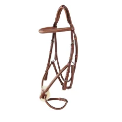 Equestro Bridle With Mexican Noseband And Synthetic Sheepskin