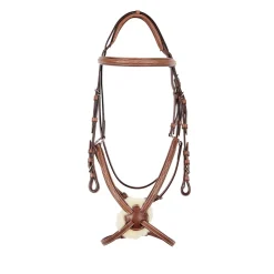Equestro Bridle With Mexican Noseband And Synthetic Sheepskin