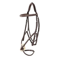 Equestro Bridle With Mexican Noseband And Synthetic Sheepskin