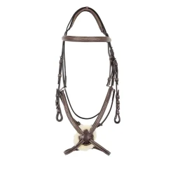 Equestro Bridle With Mexican Noseband And Synthetic Sheepskin