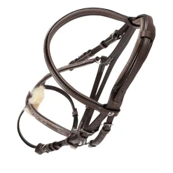 Equestro Bridle With Mexican Noseband And Synthetic Sheepskin