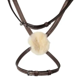 Equestro Bridle With Mexican Noseband And Synthetic Sheepskin