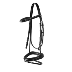Equestro English Leather Bridle With Rubber Reins
