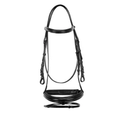 Equestro English Leather Bridle With Rubber Reins