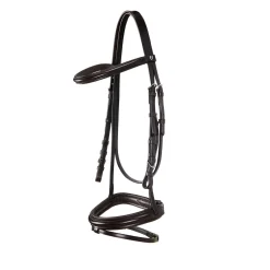 Equestro English Leather Bridle With Rubber Reins