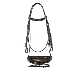 Equestro English Leather Bridle With Rubber Reins