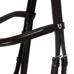 Equestro English Leather Bridle With Rubber Reins