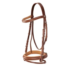 Equestro English Leather Bridle With Rubber Reins
