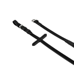 Equestro Leather And Rubber Reins With Stainless Steel Buckles