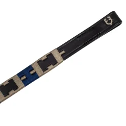 Equestro Leather Browband With Geometric Pattern