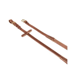 Equestro Rubber-Reinforced Leather Reins For English Bridle