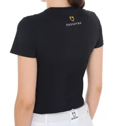 Equestro Women's Basic T-Shirt With Tone-On-Tone Logo